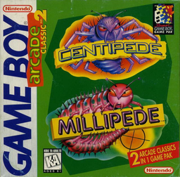 Arcade Classic 2: Centipede and Millipede box art for GameBoy